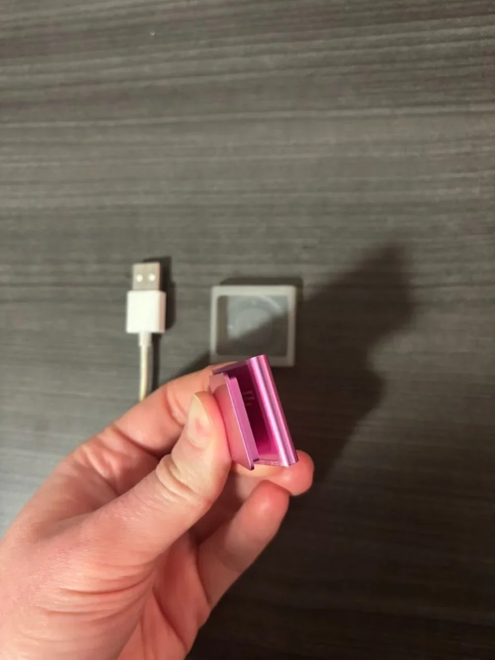 Pink iPod Shuffle w/ Charging Cable & Case